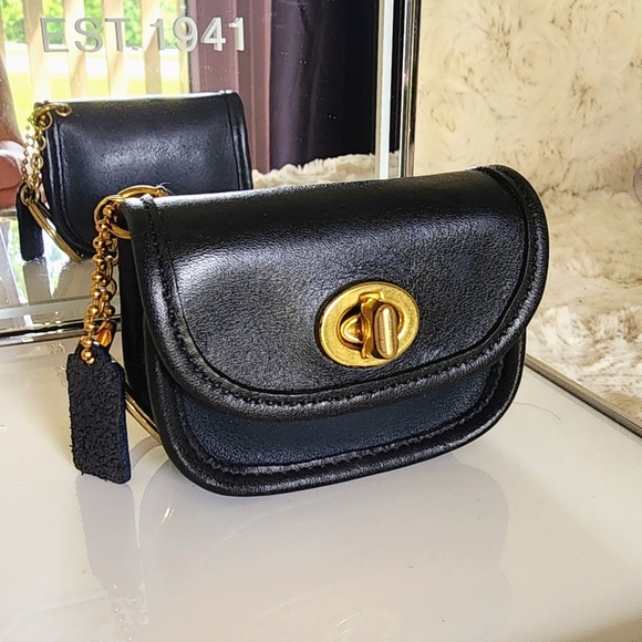 Coach Handbags - Vintage Coach Navy City Bag Key Fob